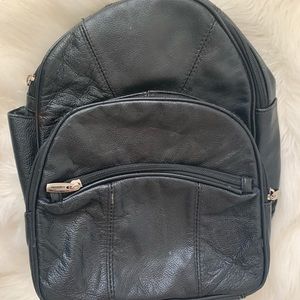 Real leather backpack
